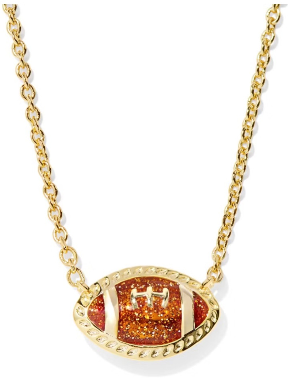 Kendra Scott Enamel Football Pendant Necklace NWT